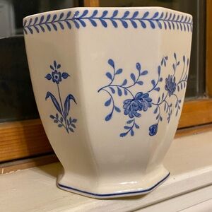 Blue and White Floral Ceramic Vase